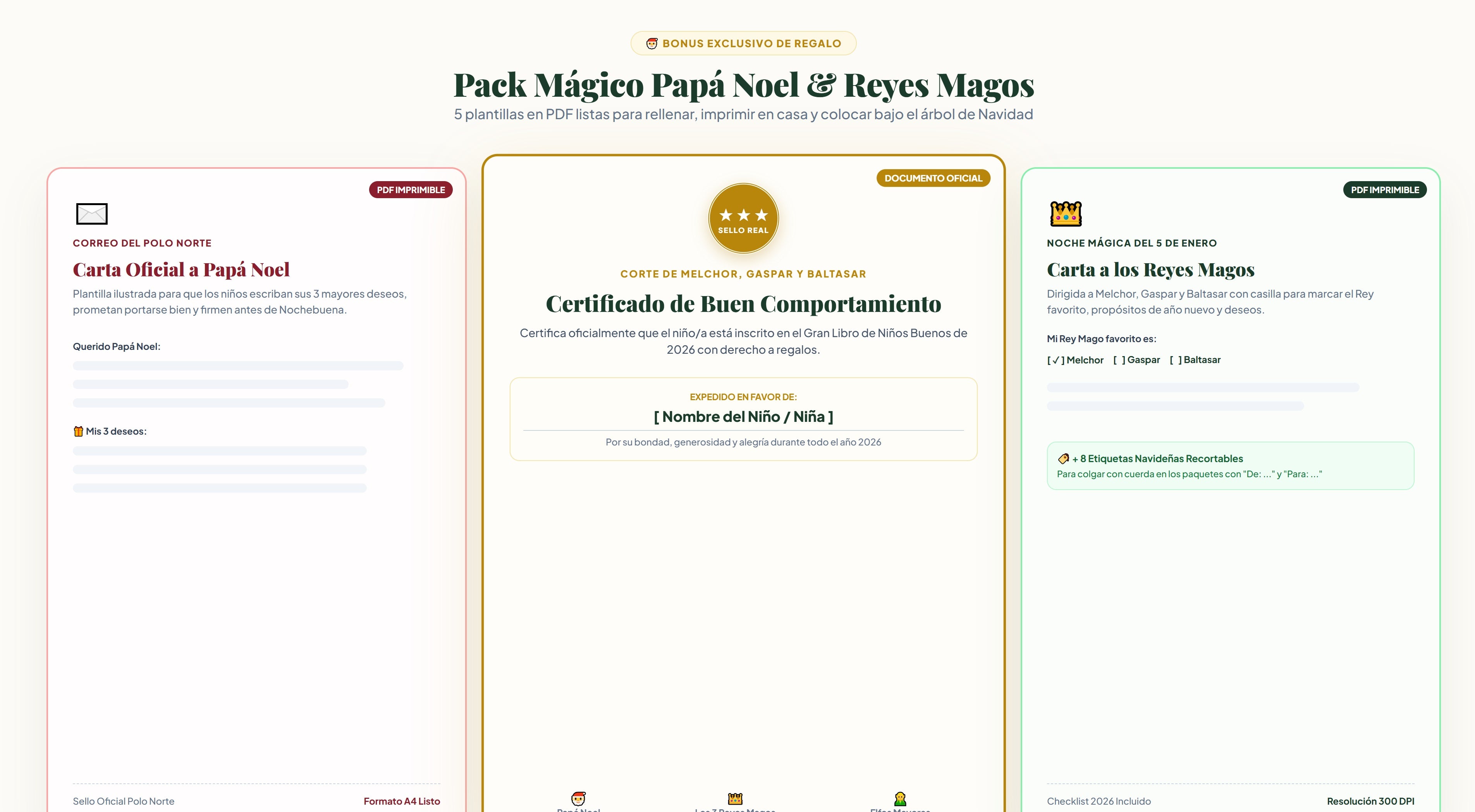 Pack Mágico Papá Noel y Reyes Magos